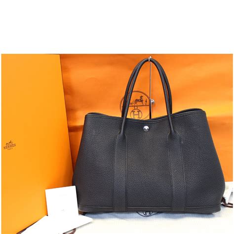 hermes black tote|Hermes tote garden party.